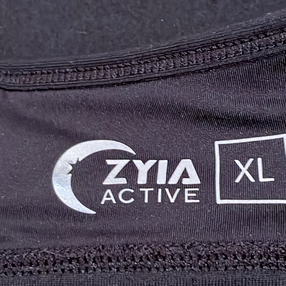 ZYIA Active sports bra, black, nylon/spandex blend, washable, XL - Picture 7 of 9